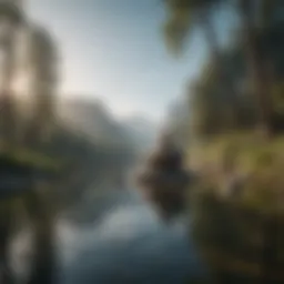 A serene landscape promoting mindfulness