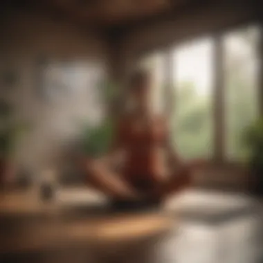 Yoga practice in a peaceful environment for stress relief