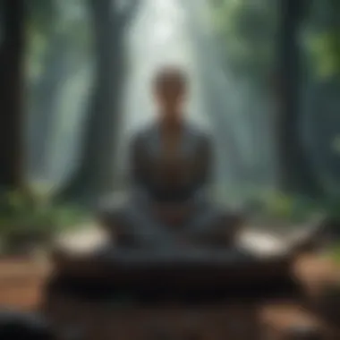 A person meditating in a calm environment.