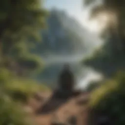 A serene landscape promoting mindfulness and tranquility