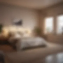 A serene bedroom setting promoting relaxation