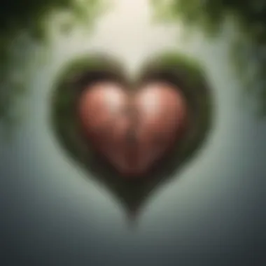 Connection Through Empathy A heart with intertwined vines representing connection and empathy