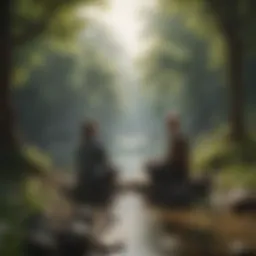 A serene landscape depicting the essence of connection
