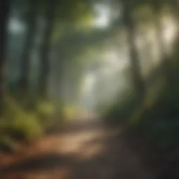 A tranquil path through a serene forest, inviting mindfulness