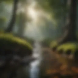A tranquil landscape promoting mindfulness