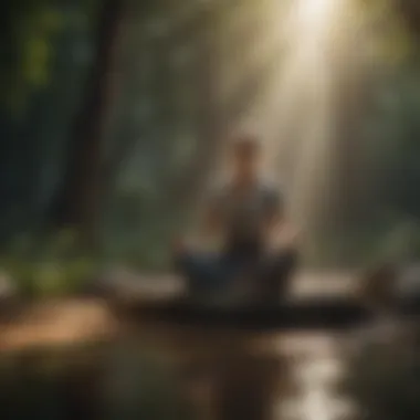 A person enjoying meditation in a calm environment