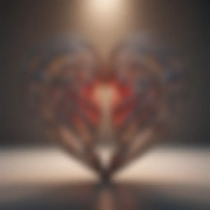 An abstract representation of interconnected hearts, showcasing compassion