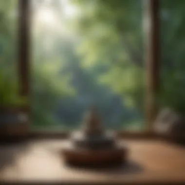Creating a Peaceful Space for Mindful Reflection A tranquil setting for meditation with calming elements