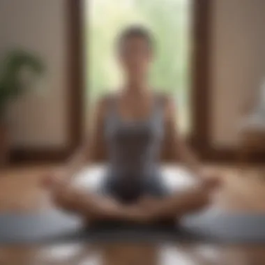 An individual engaging in a guided yoga session at home