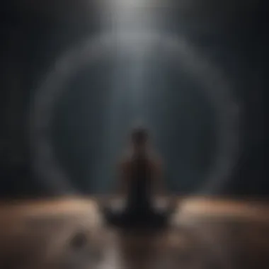 Meditative State with Melody A person immersed in deep meditation with musical notes around