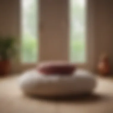 Inner Peace Setup A close-up of a meditation cushion surrounded by calming elements