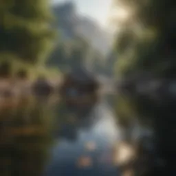A serene landscape promoting tranquility and mental clarity