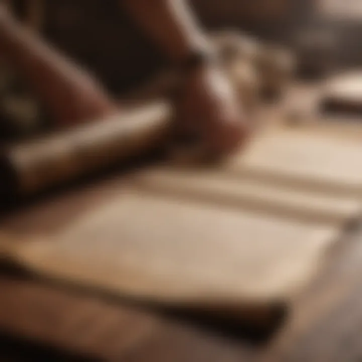 Ancient scroll depicting meditation practices