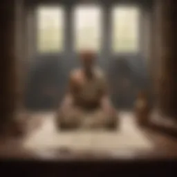 Ancient scrolls depicting meditation practices in various cultures