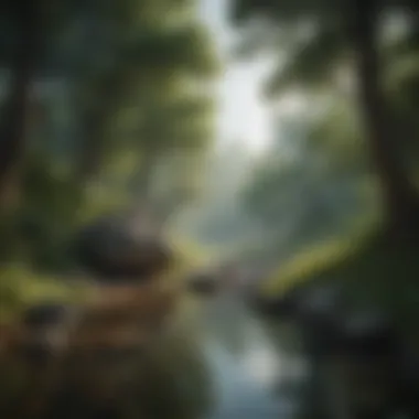 Tranquility in Nature A serene landscape representing mindfulness and tranquility