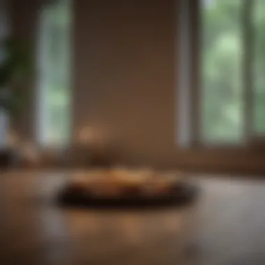 Close-up of a meditation space with candles