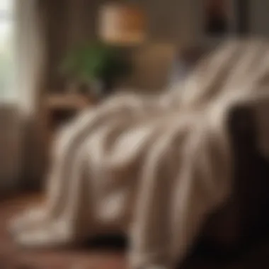 Comforting Blanket for Relaxation A cozy blanket draped over a plush chair, inviting comfort and warmth