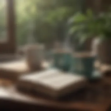 Tea Time for Connection A serene setting with two steaming mugs of tea and a book