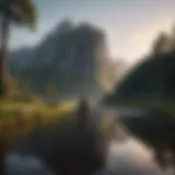 A deep reflection in a serene environment