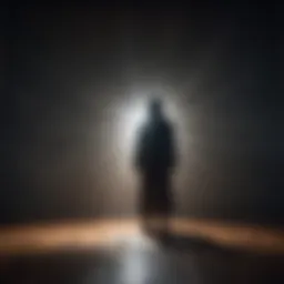 Conceptual illustration of fear represented as a shadowy figure