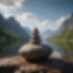 A tranquil landscape illustrating emotional balance