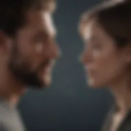 A serene couple facing each other, conveying vulnerability and openness.