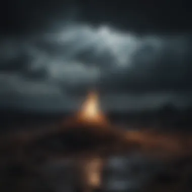 The Emotional Landscape of Guilt Abstract representation of guilt with dark clouds and a light source.