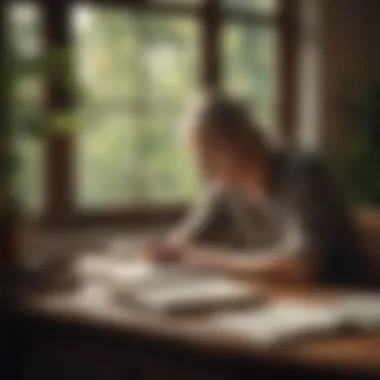 The Power of Self-Expression A person journaling in a peaceful setting, expressing their emotions through writing.