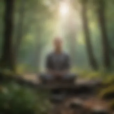 Mindfulness in Natural Settings A calm individual practicing mindfulness in nature, highlighting the importance of guided meditation.