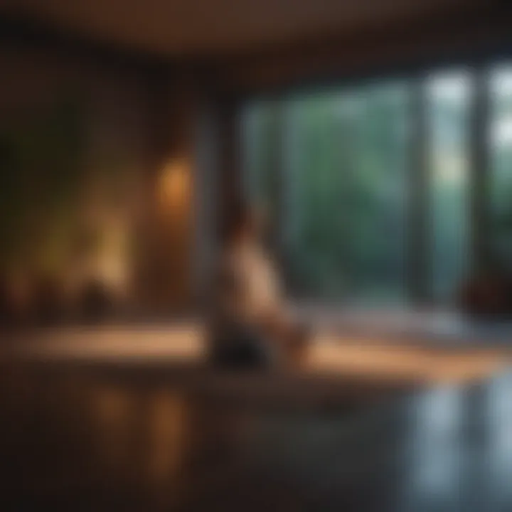 A quiet meditation space with soft lighting