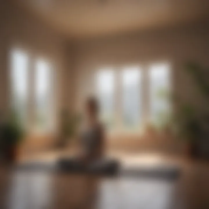 A calm meditation space with soft lighting