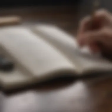 Reflective Self-Exploration A close-up of a journal with an open page, suggesting self-exploration and reflection.