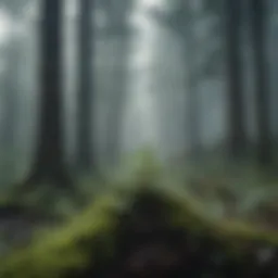 A serene landscape depicting a misty forest, symbolizing introspection and solitude.