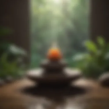 A guided meditation session set in a calming atmosphere.