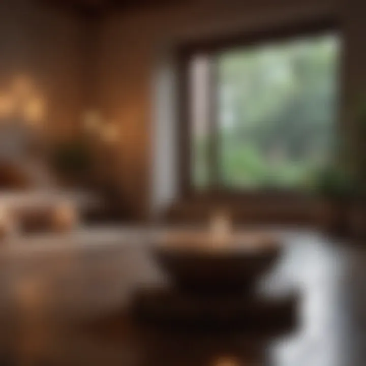 A calming environment with candles and soft lighting for meditation.