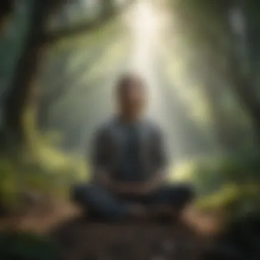 Meditation in Nature A peaceful individual meditating in a natural setting.