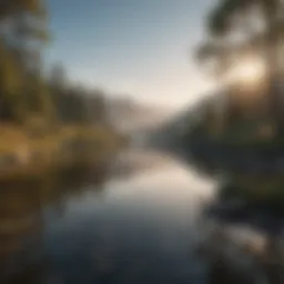 A serene landscape depicting tranquility and self-reflection.