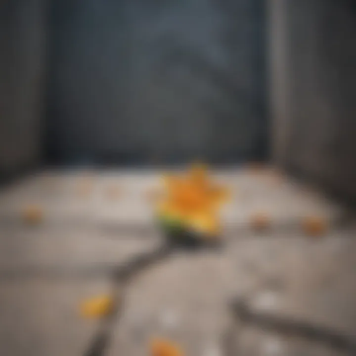 A blooming flower emerging from cracks in concrete, symbolizing growth despite challenges.