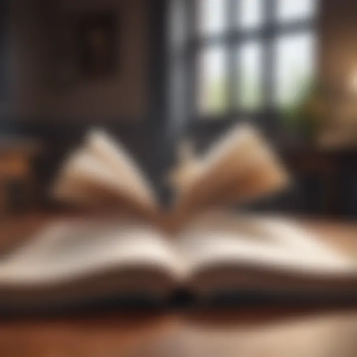 An open book with pages turning, symbolizing the exploration of self-relationship dynamics