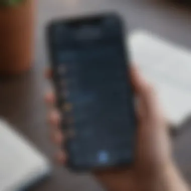 User-Friendly Interface of an Anxiety Diary App A close-up of a smartphone displaying an anxiety diary app interface.