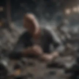 A chaotic scene representing personal turmoil