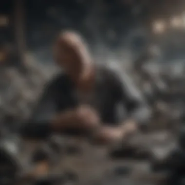 A chaotic scene representing personal turmoil