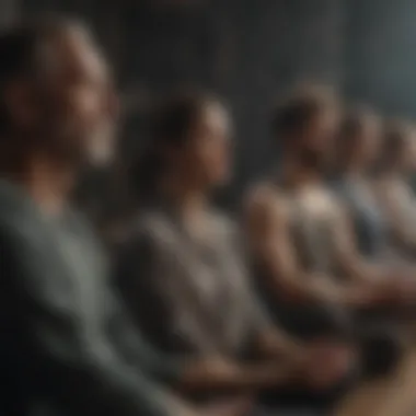 Unity in Mindfulness Practice A diverse group engaging in a mindfulness session