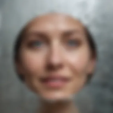 A close-up of a cracked mirror reflecting a smiling face, symbolizing duality.