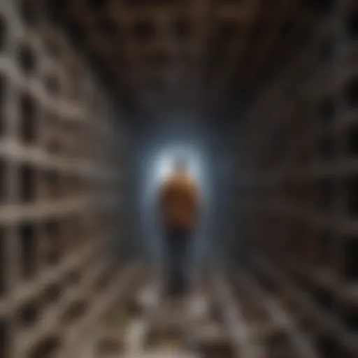 An abstract representation of feeling confined within a maze.