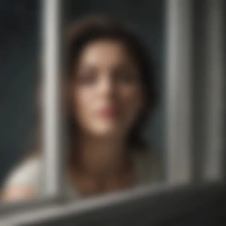 A person gazing out of a window, symbolizing a desire for freedom.