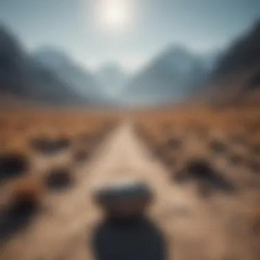 A Serene Landscape of Emptiness A serene landscape depicting vast emptiness with distant mountains.