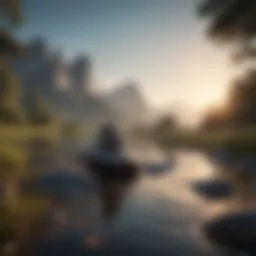 Serene landscape promoting relaxation