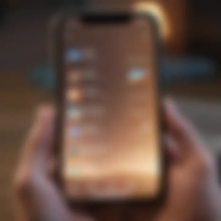 A close-up of a smartphone displaying a messaging app with engaging conversations