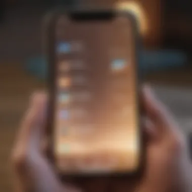 Engaging Conversations on Messaging Apps A close-up of a smartphone displaying a messaging app with engaging conversations